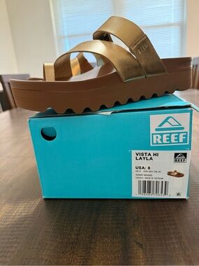 Reef Vista Hi Layla Sandal in Metallic Bronze and Brown